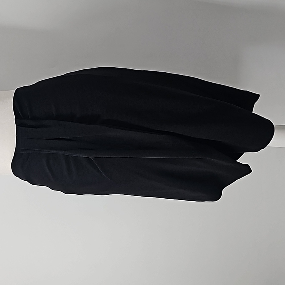 Express Sexy Crinkle Fabric Skirt with Front Pleat Detail & Slit Black - Picture 10 of 11
